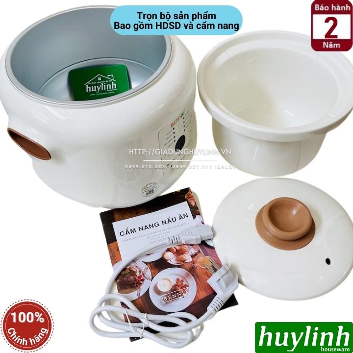 Nồi nấu cháo chậm điện tử Bennix BN-30SLC - Dung tích 3 lít - 8 chức năng - 3 tốc độ nấu - Hàng chính hãng