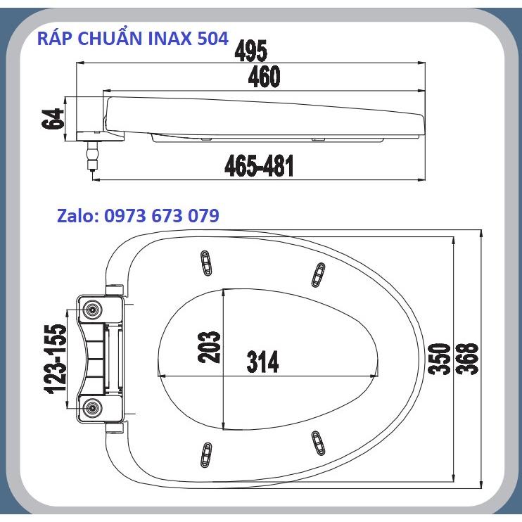 Nắp Bàn Cầu Ráp Chuẩn Các Hãng INAX, TOTO, AMERICAN, VIGLACERA, CAESAR chi tiết trong ảnh