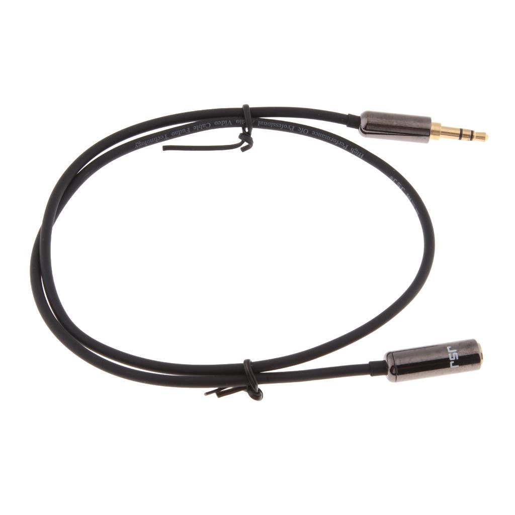 3.5mm Male to Female Auxiliary Stereo Audio Headphone Jack AUX Cable 0.5m