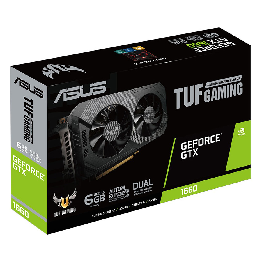 Card Màn Hình VGA ASUS TUF-GTX1660-6G-GAMING GDDR5 6GB 192-bit - Hàng Chính Hãng