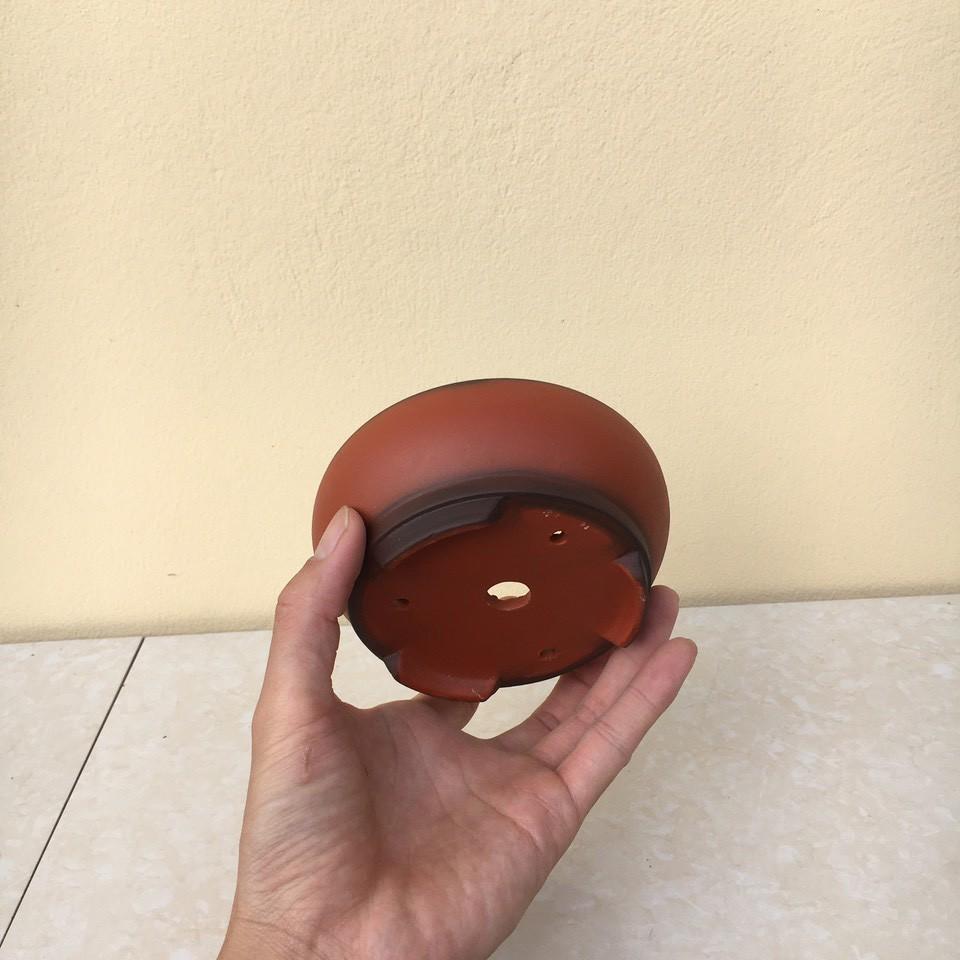 Chậu bonsai Tròn mini đất nung gốm Bát tràng 1 size BM-33