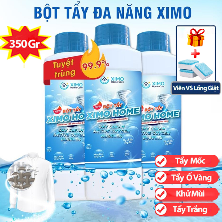 Bột tẩy vết bẩn đa năng Ximo Home đánh bay các loại vết ố bẩn cứng đầu 350g - Tẩy Trắng Quần Áo, Vết Bẩn