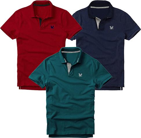 Áo Thun nam mẫu mới logo trước ngực, combo 3 áo - ĐB3QC17