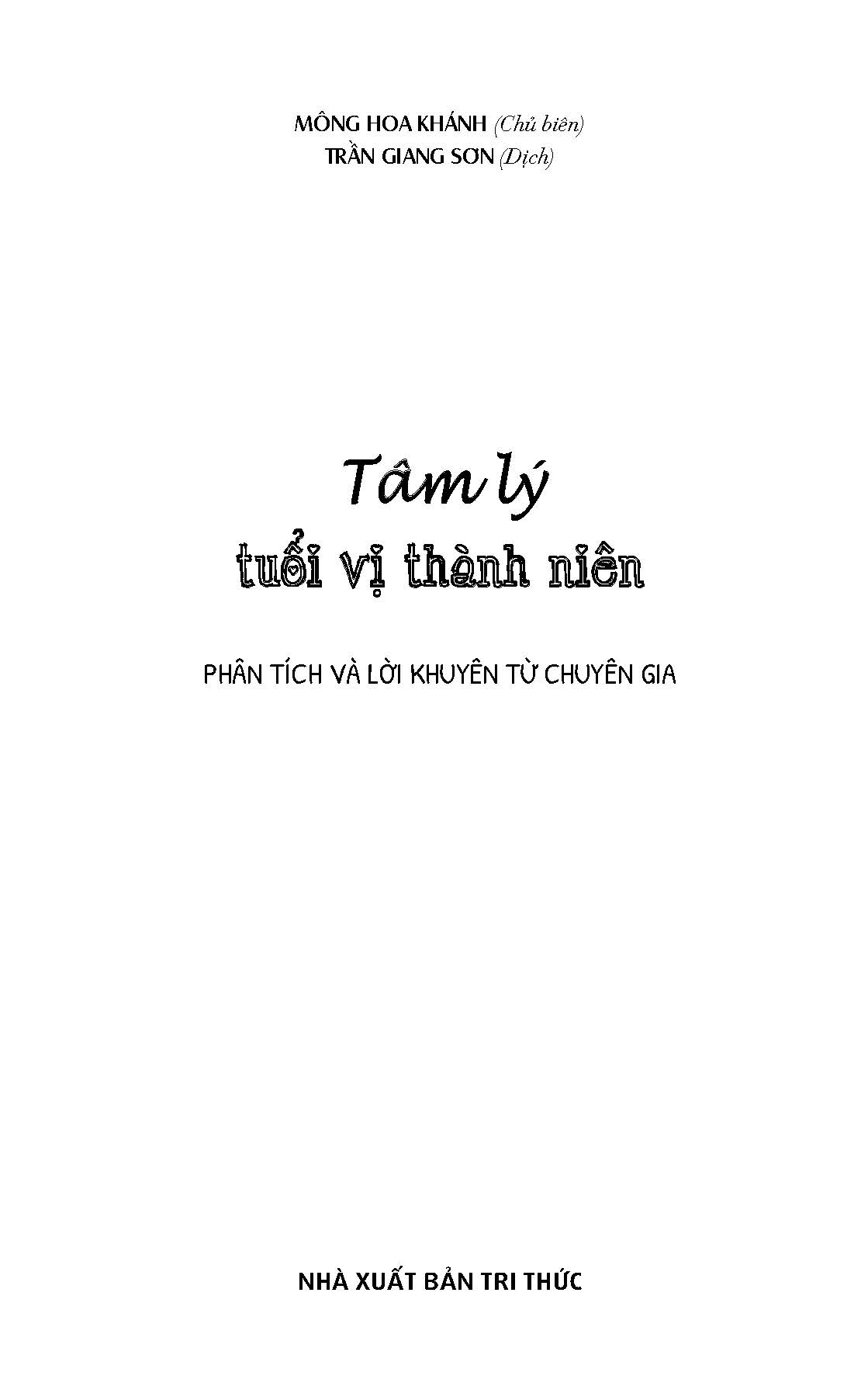 Tâm Lý Tuổi Vị Thành Niên