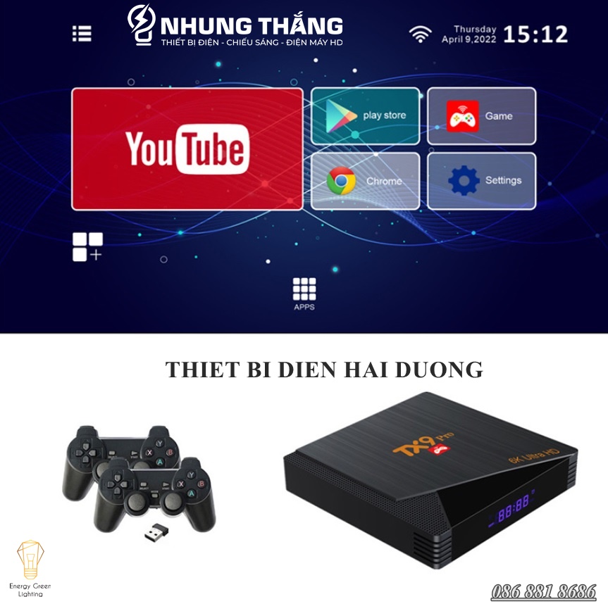 Máy Chơi Game TX9 Pro - Android - Kết Nối Không Dây WIFI - HDMI TV 10000 Trò Chơi - Kèm Thẻ Nhớ 64gb - CÓ VIDEO