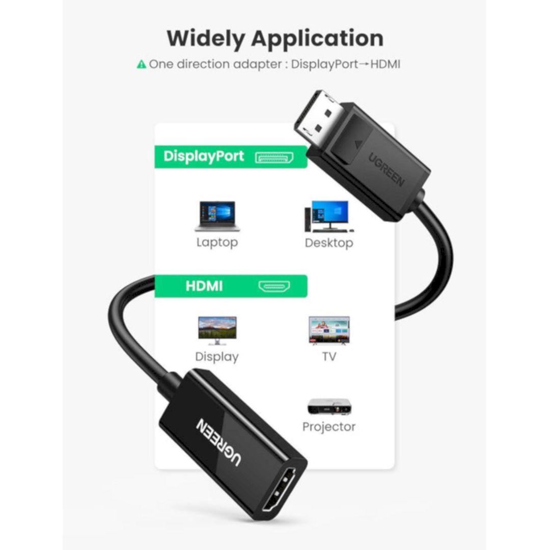 Ugreen UG70694MM137TK 25cm 4K 60HZ Bộ chuyển đổi DP displayport Male sang HD Female Adapter - HÀNG CHÍNH HÃNG
