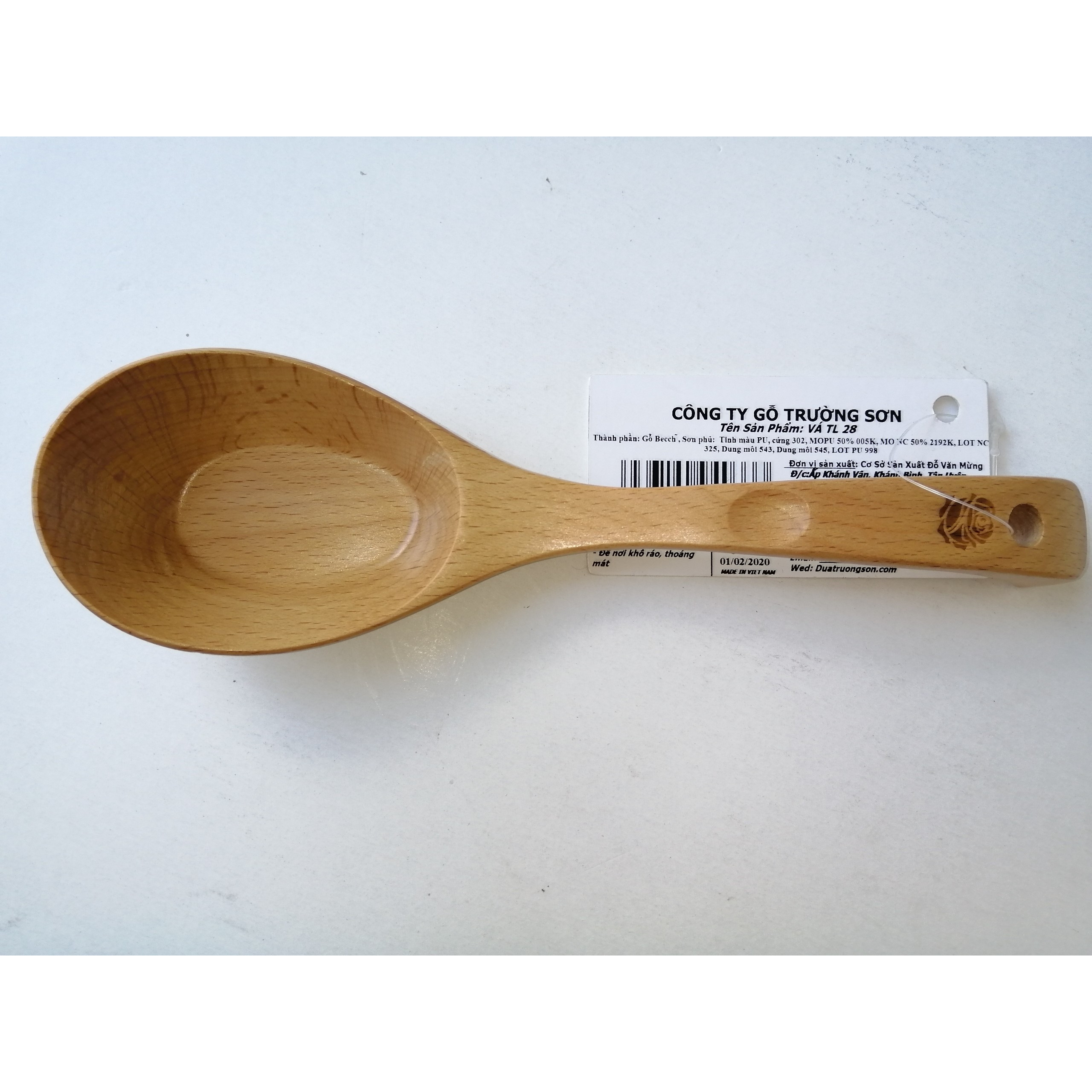 Vá Múc Canh Gỗ Beech Đáy Bằng Cỡ Trung TL28 ( 23.5 x 6.5 cm ) - Đồ Gia Dụng Nhà Bếp Thương Hiệu Trường Sơn