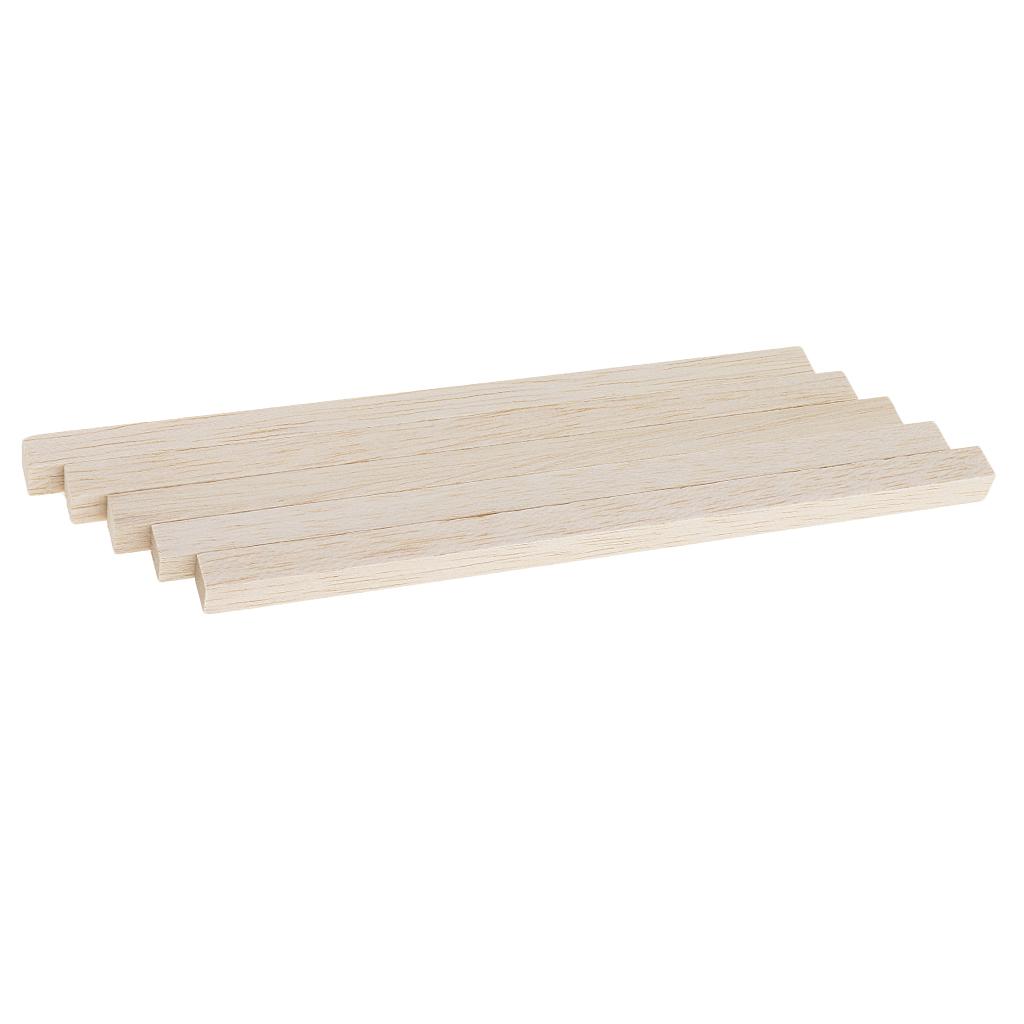 Lot 4 Sizes Balsa Wood Stick Unfinished Woodcraft Square Wooden Stick Dowel Rod