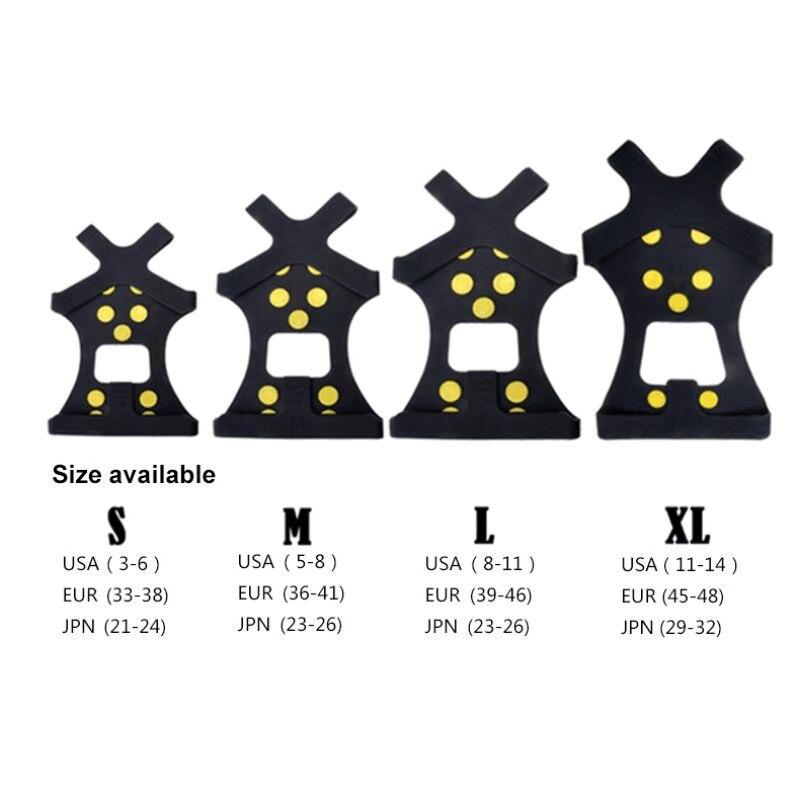 1 Pair 10 Studs Anti-Skid Ice Gripper Spike Winter Climbing Anti-Slip Snow Spikes Grips Cleats Over Shoes Covers
