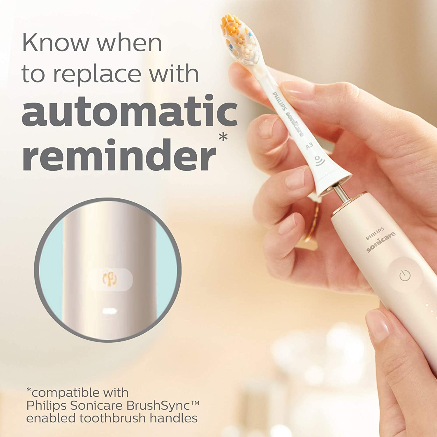 Đầu bàn chải đánh răng thay thế tất cả trong một cao cấp A3 chính hãng của Philips Sonicare Màu trắng