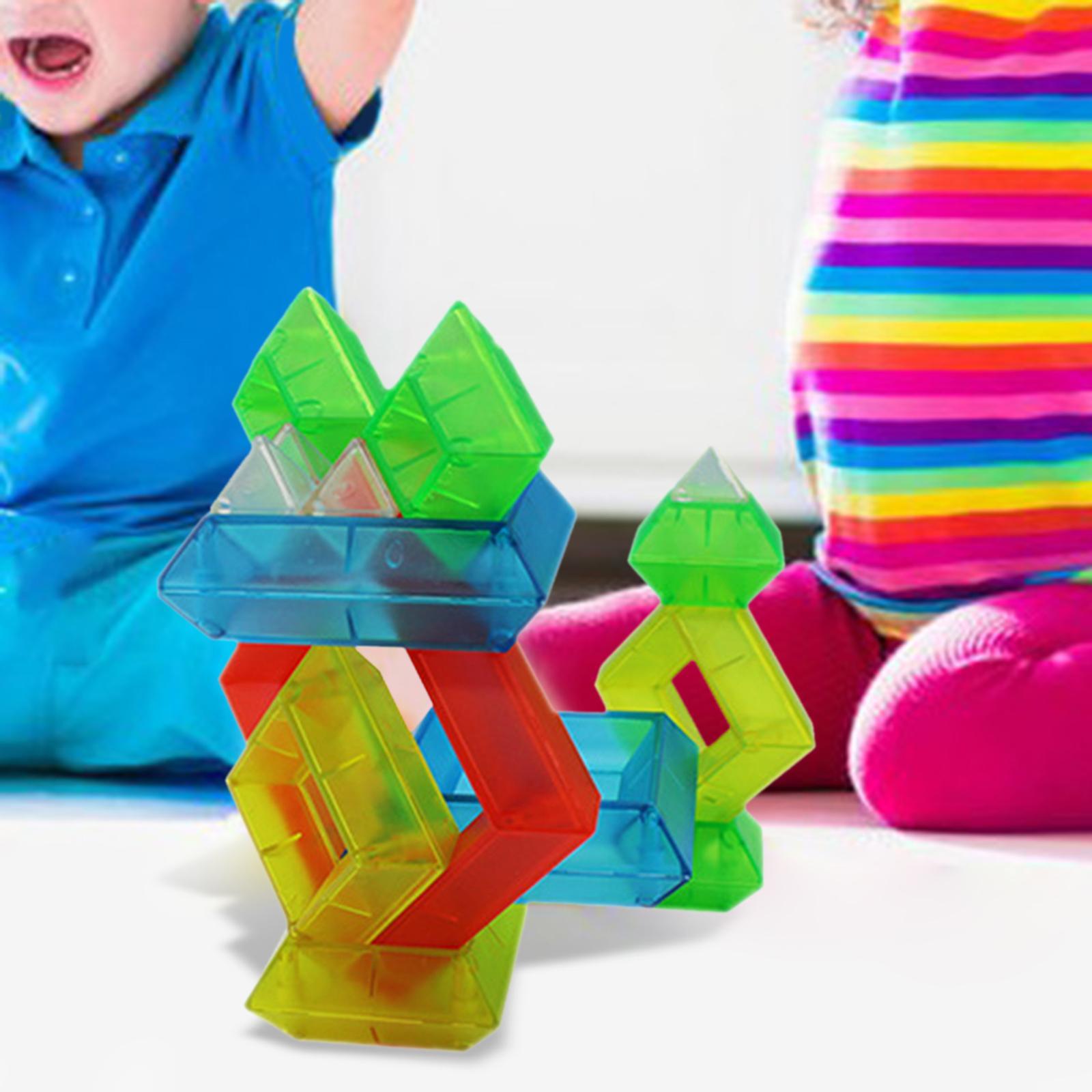Matte Texture Toys Stacking Colorful Wisdom Pyramids for Toddler Children
