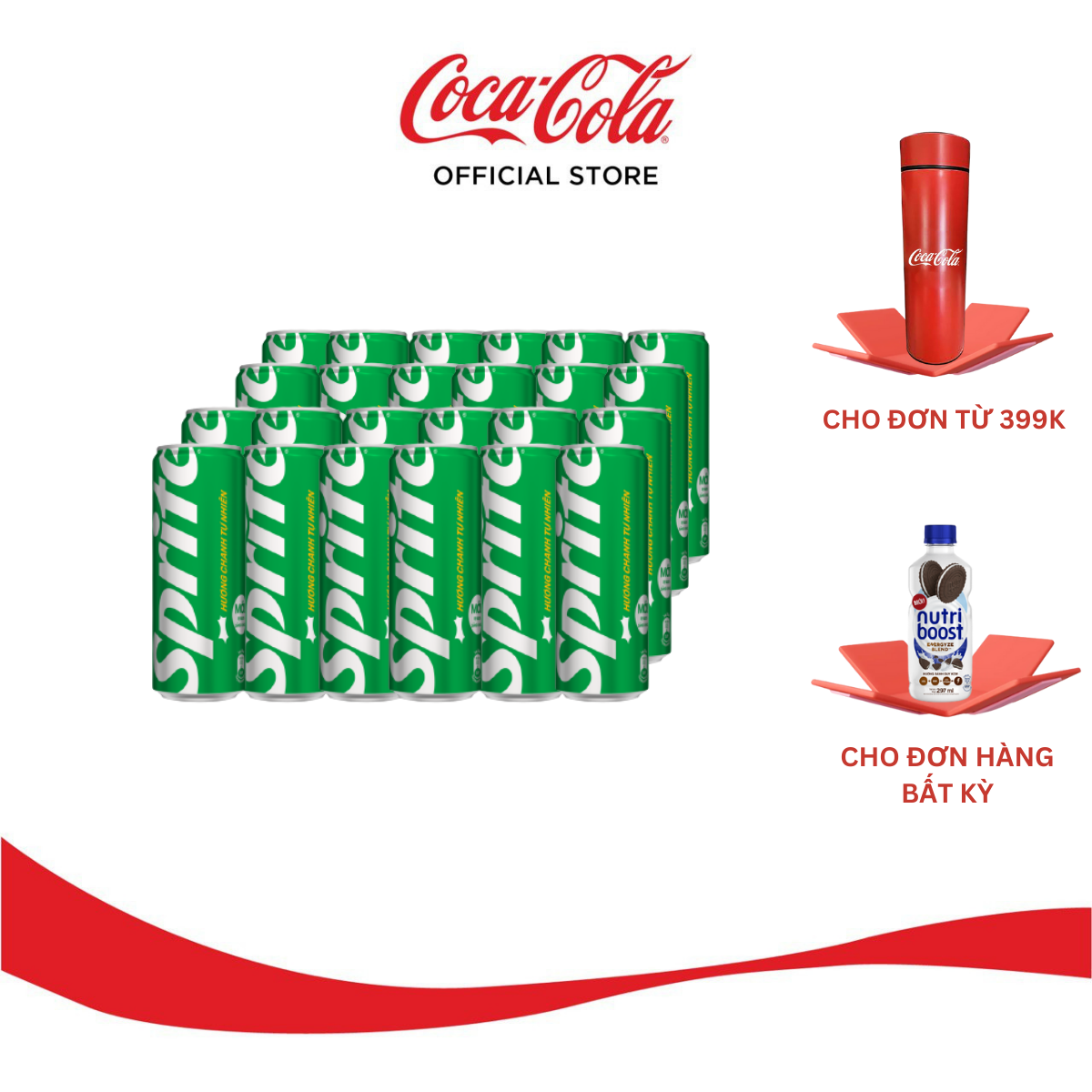 Lốc 24 Lon Nước Giải Khát Có Gas Sprite Vị Chanh 320ml/Lon Coca-Cola Official Store