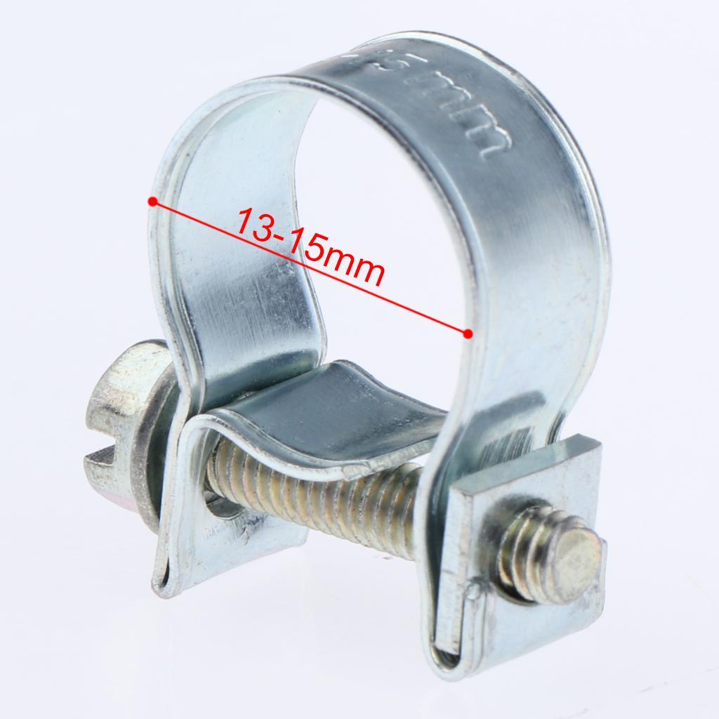 20 Pieces 20x Stainless Fuel Hose Clamps Adjustable Hose Clip For Silver