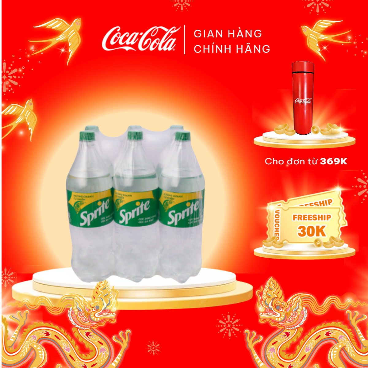 Nước Giải Khát Có Gas Sprite chai 1.5L