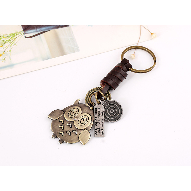 Móc Khóa Thép Cao Cấp Hình Cú Mèo Vintage Phong Cách Cổ Điển Châu Âu - Móc Khóa Nữ Đáng Yêu Vintage Owl Keychain