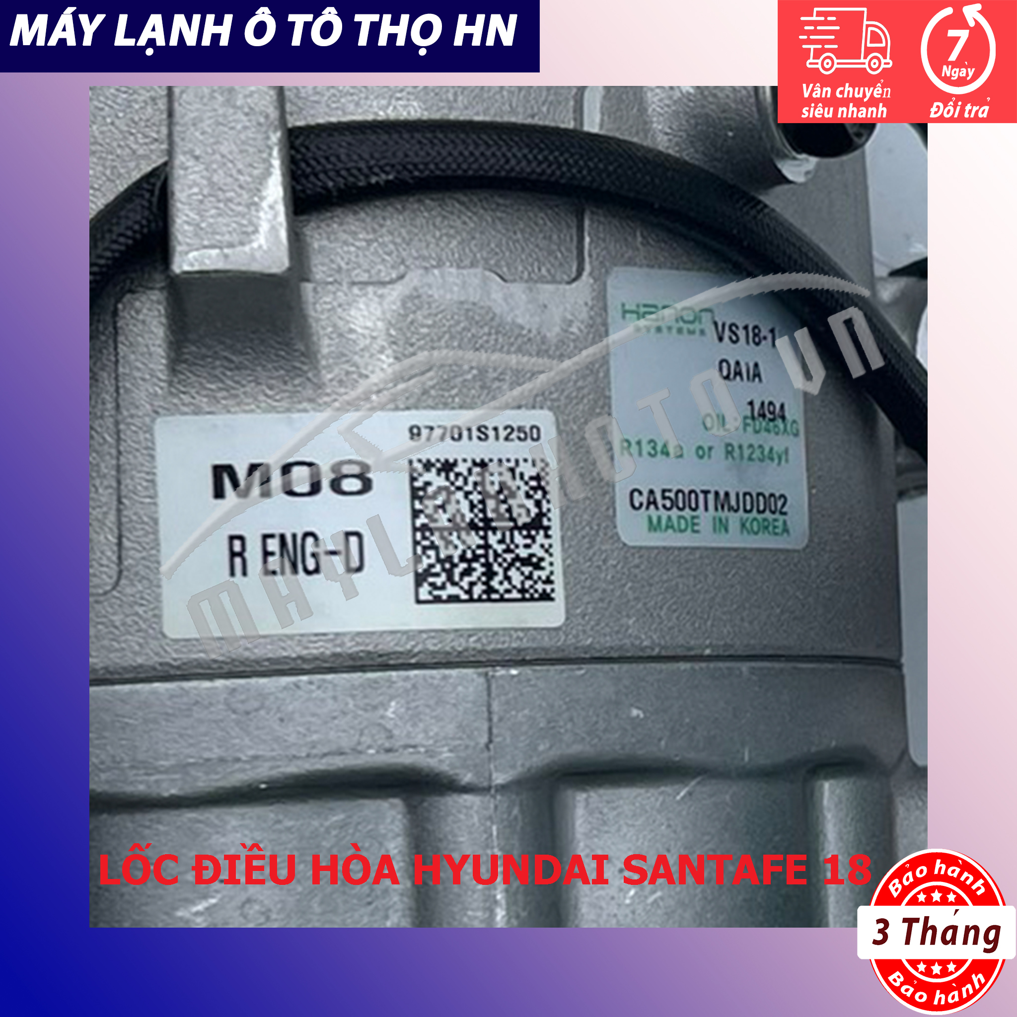 Lốc điều hòa (block,máy nén) Hyundai Santafe 2018 2019 2020 hàng xịn Hàn Quốc 18 19 20 97701-S1250/S1000