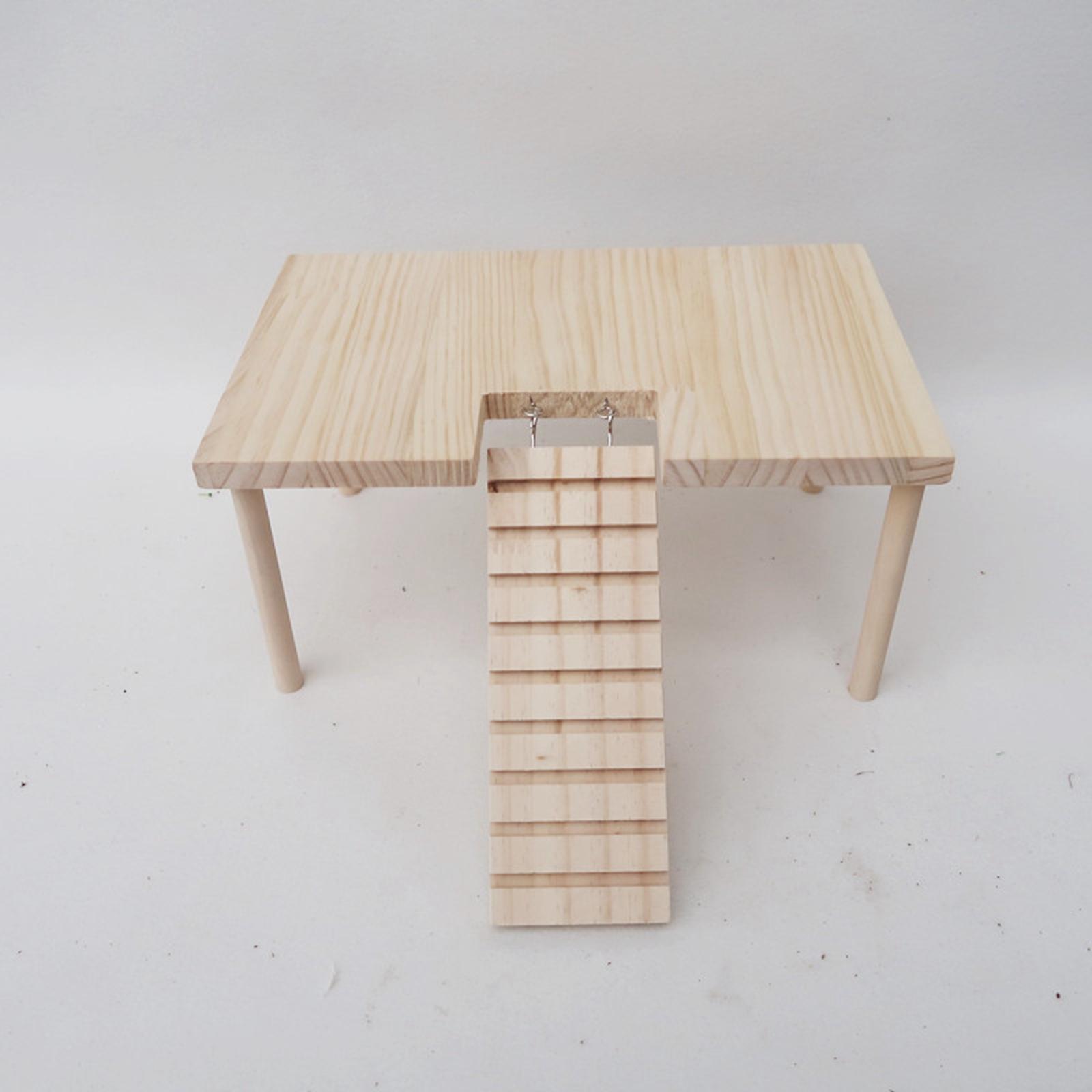 Small Pet Wooden Platform with Stairs Stable for Hamster Rat Squirrel Chinchilla