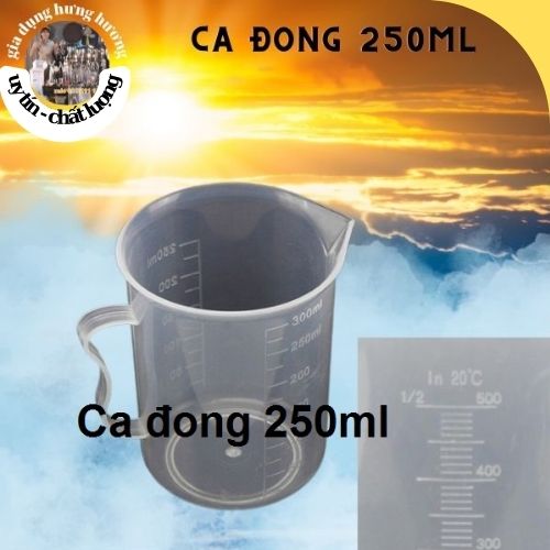 Ca 250ml nhựa có định mức, dụng cụ pha chế