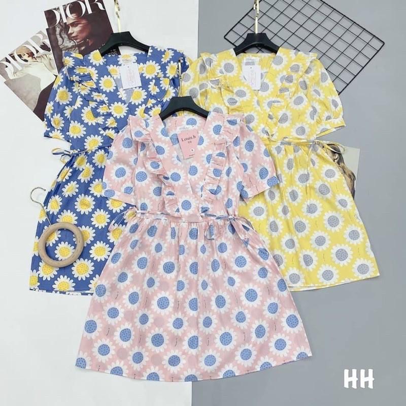 Vải thô cotton hoa hướng dương mặt trời mịn mát