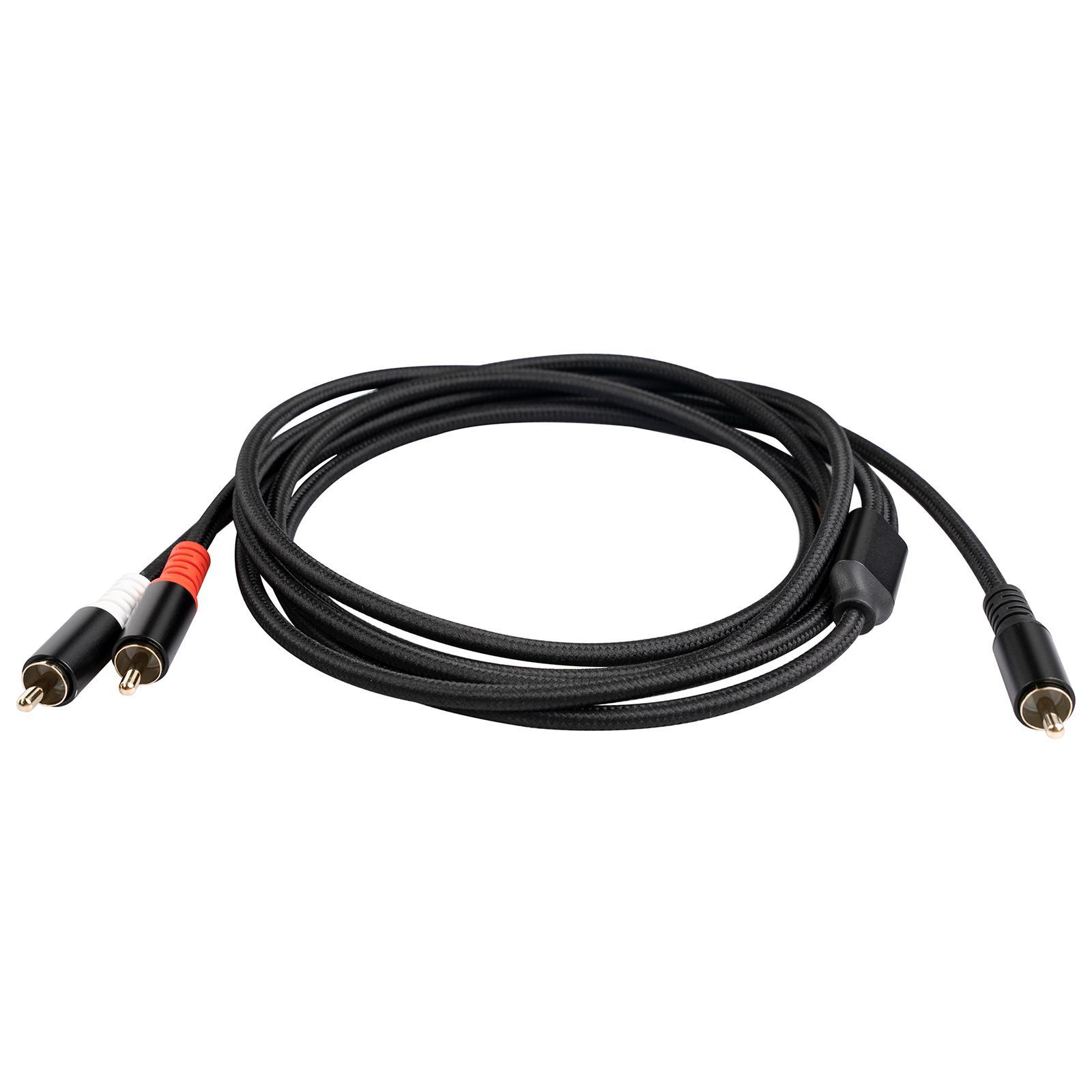 RCA to 2RCA Subwoofer Cable,1 RCA Male to 2 RCA Male Audio Cable RCA Y Adapter Stereo Plug Phone Headphone Output to Home Audio System