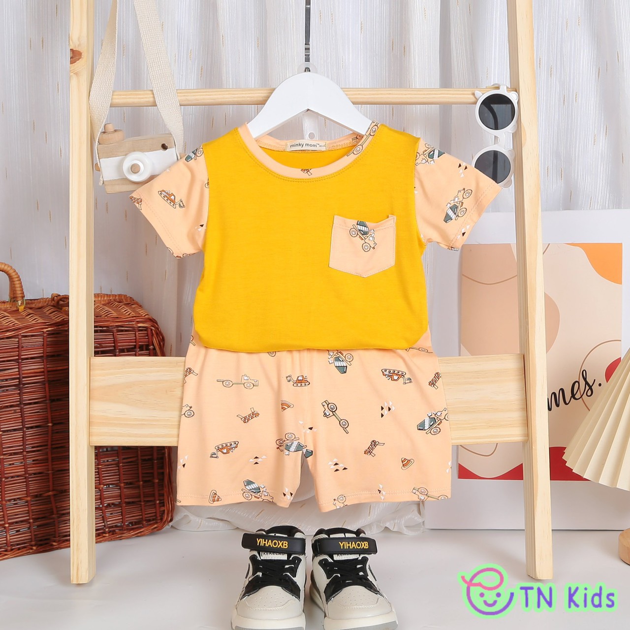 (20-28kg) Bộ Cộc Tay THUN LẠNH MINKY MOM In Hình Toàn Thân Dễ Thương {Hàng chuẩn loại 1