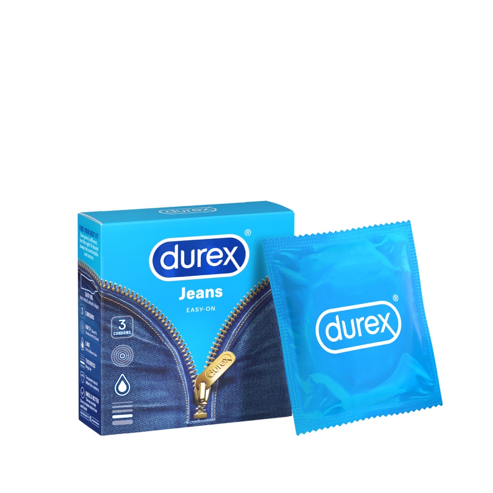 Bao Cao Su Durex Jeans (3s) - Nhiều Chất Bôi Trơn - Ôm Khít - Easy On - Nhập Khẩu Thái Lan