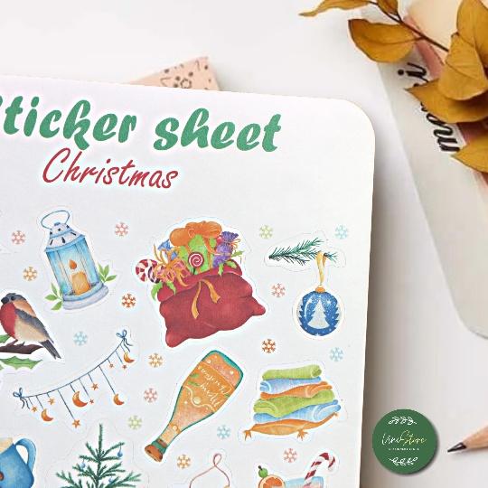 sticker sheet cozy chritmas - trang trí sổ tay, sổ nhật kí | bullet journal stickers