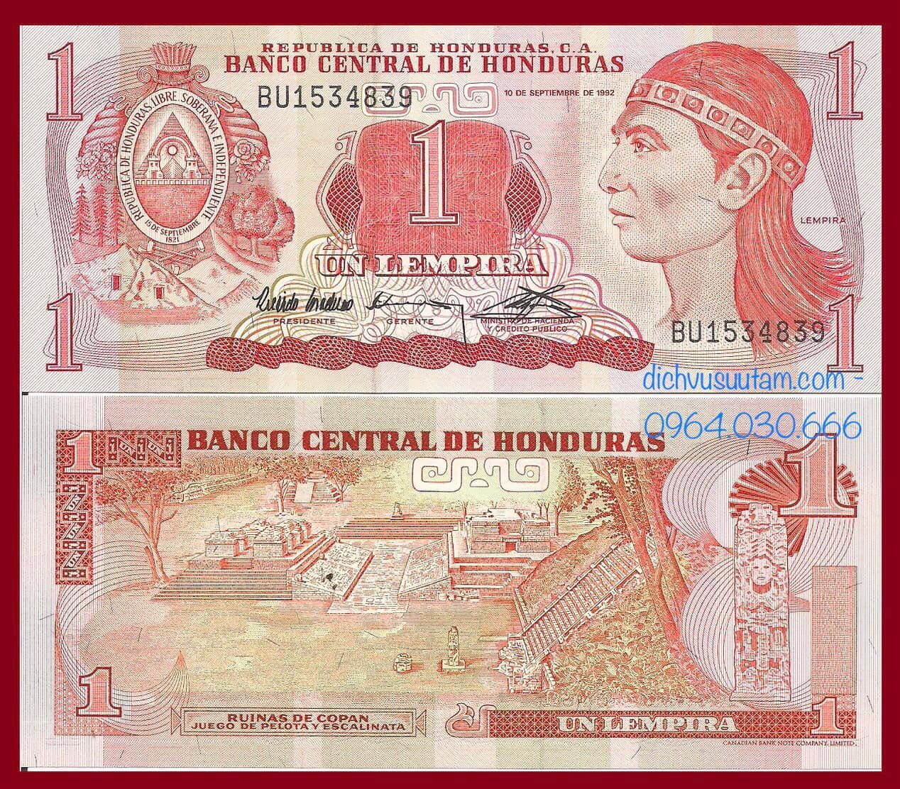 Tiền Cộng hòa Honduras 1 lempira sưu tầm