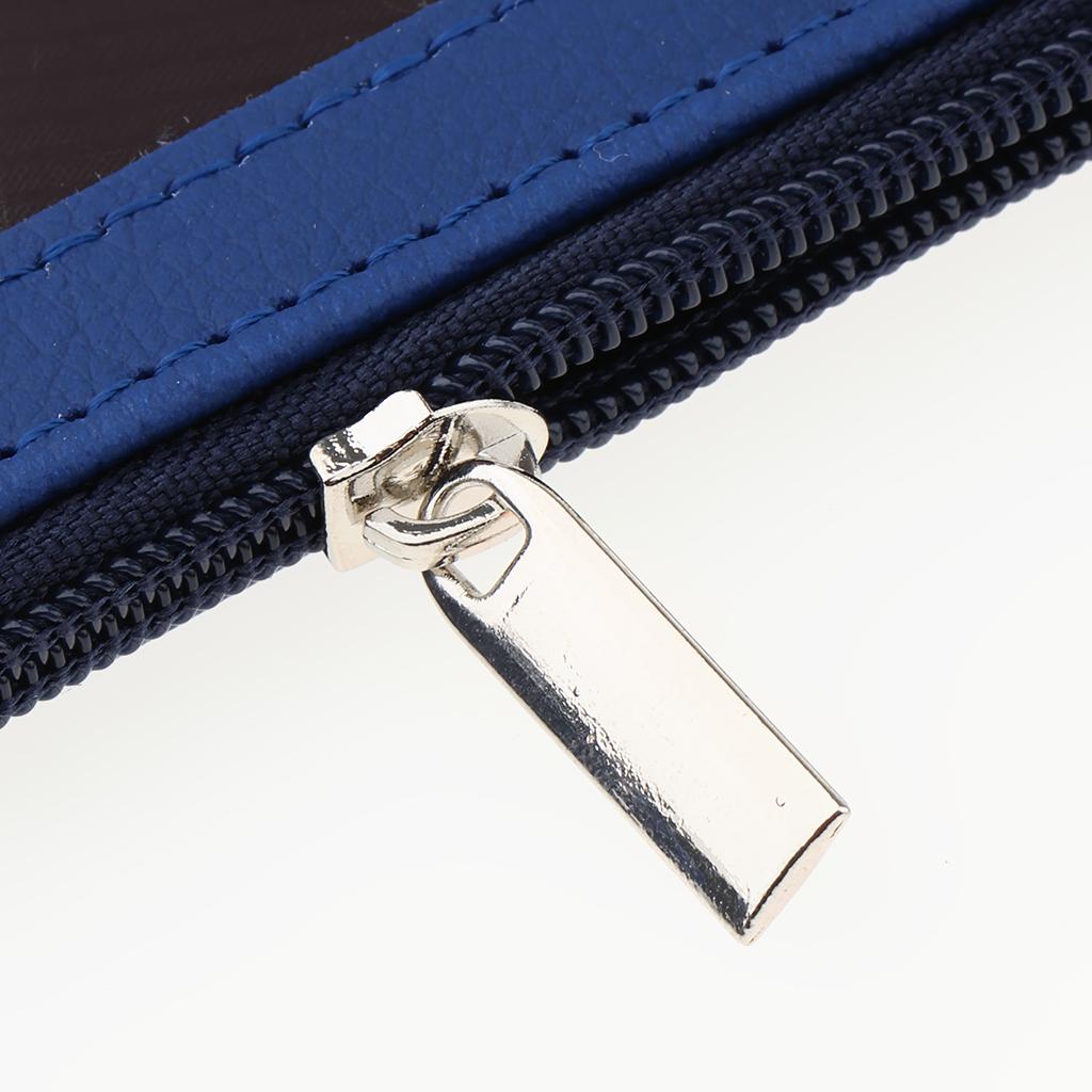 Footful 3 Gói Đứng Da PU Kinh Doanh Dây Kéo Huy Hiệu Thẻ Tag Giá Đỡ Dây Đeo Cổ