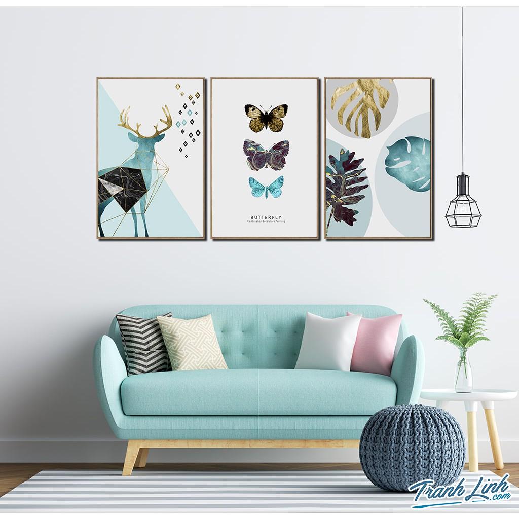 Bộ 3 Tranh Canvas Treo Tường Trang Trí Nghệ Thuật