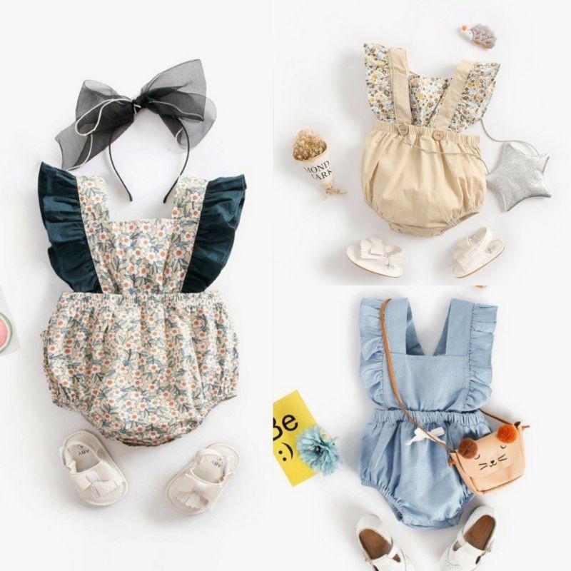 Jumsuit cho bé gái sành điệu JS03 từ 3-24 tháng hàng QC loại đẹp