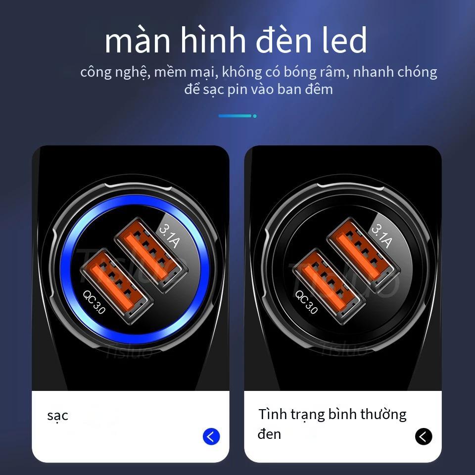Đảm Bảo Chất Lượng QC3.0 Dual USB Sạc Xe Hơi 6A 2 Cổng Sạc Xe Hơi Sạc Nhanh Sạc Xe Hơi Bông Sen Sạc Xe Hơi