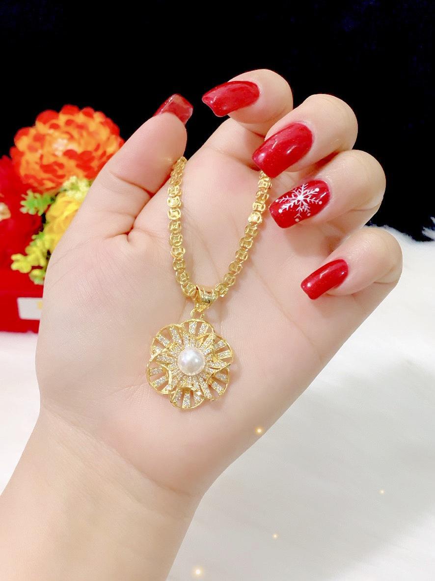 Dây chuyền nữ mặt xoàn mạ 18k cao cấp E936C