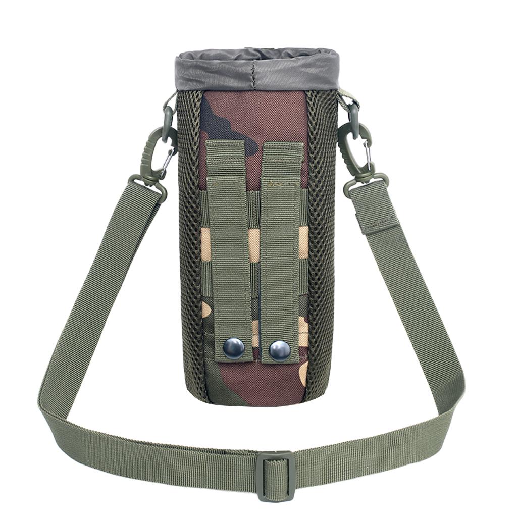 Outdoor Water Bottle Carrier with Shoulder Strap Drinking Pouch Bag Holder Woodland Camo/ ACU/CP/Digital Woodland