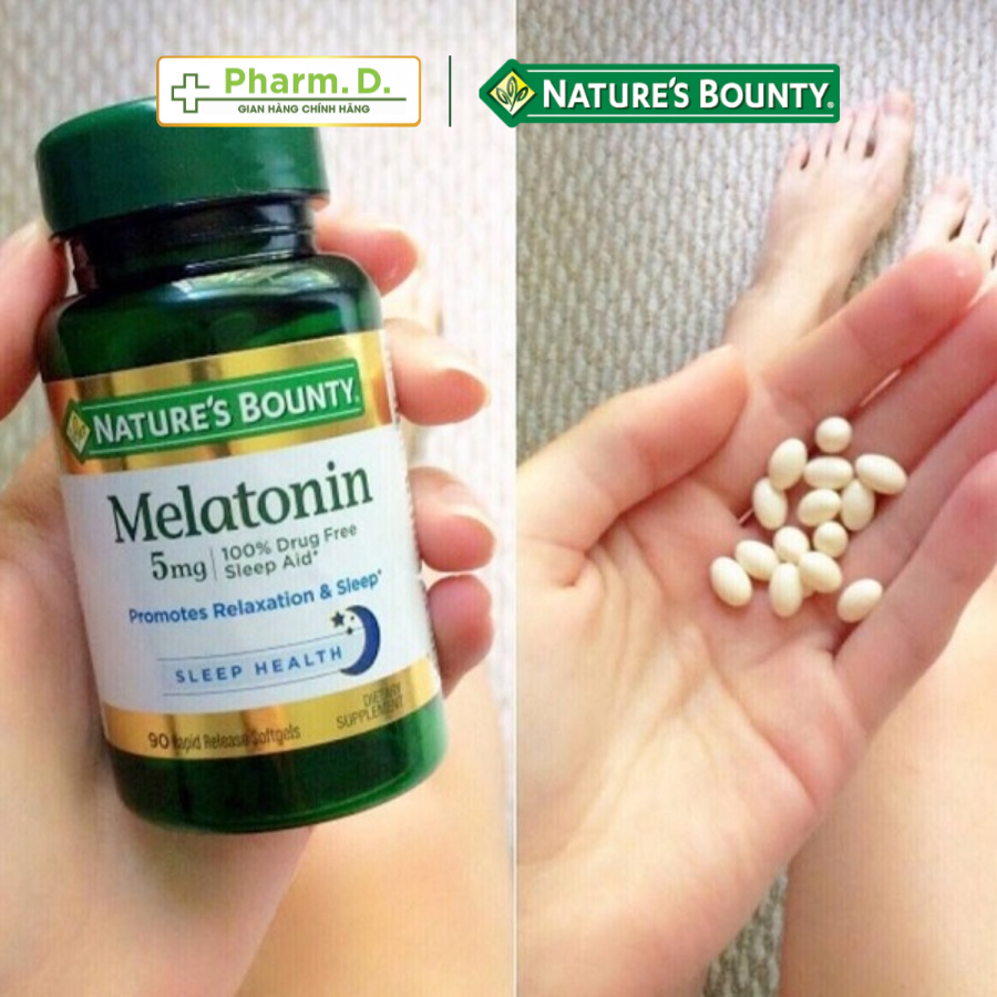 Viên uống hỗ trợ đều hòa giấc ngủ, giảm stress NATURE'S BOUNTY Melatonin 5mg (60 Viên)