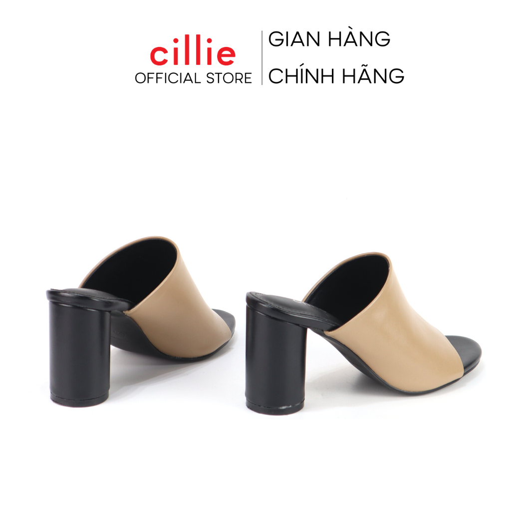 Guốc quai ngang bản bự che nắng hiệu quả gót trụ 7cm chắc chân đi học dạo phố Cillie 1030