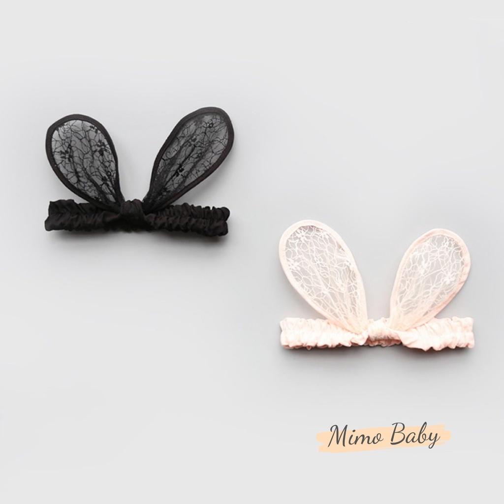 Băng đô turban tai thỏ ren bản lớn đáng yêu cho bé Mimo Baby BD31