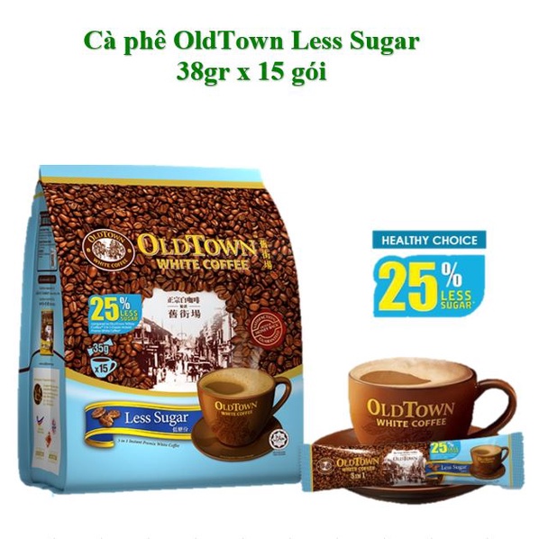 COMBO 4 GÓI Cà Phê Trắng White Coffee OldTown Cafe Malaysia Hazelnut 15 Gói x 38g đủ vị