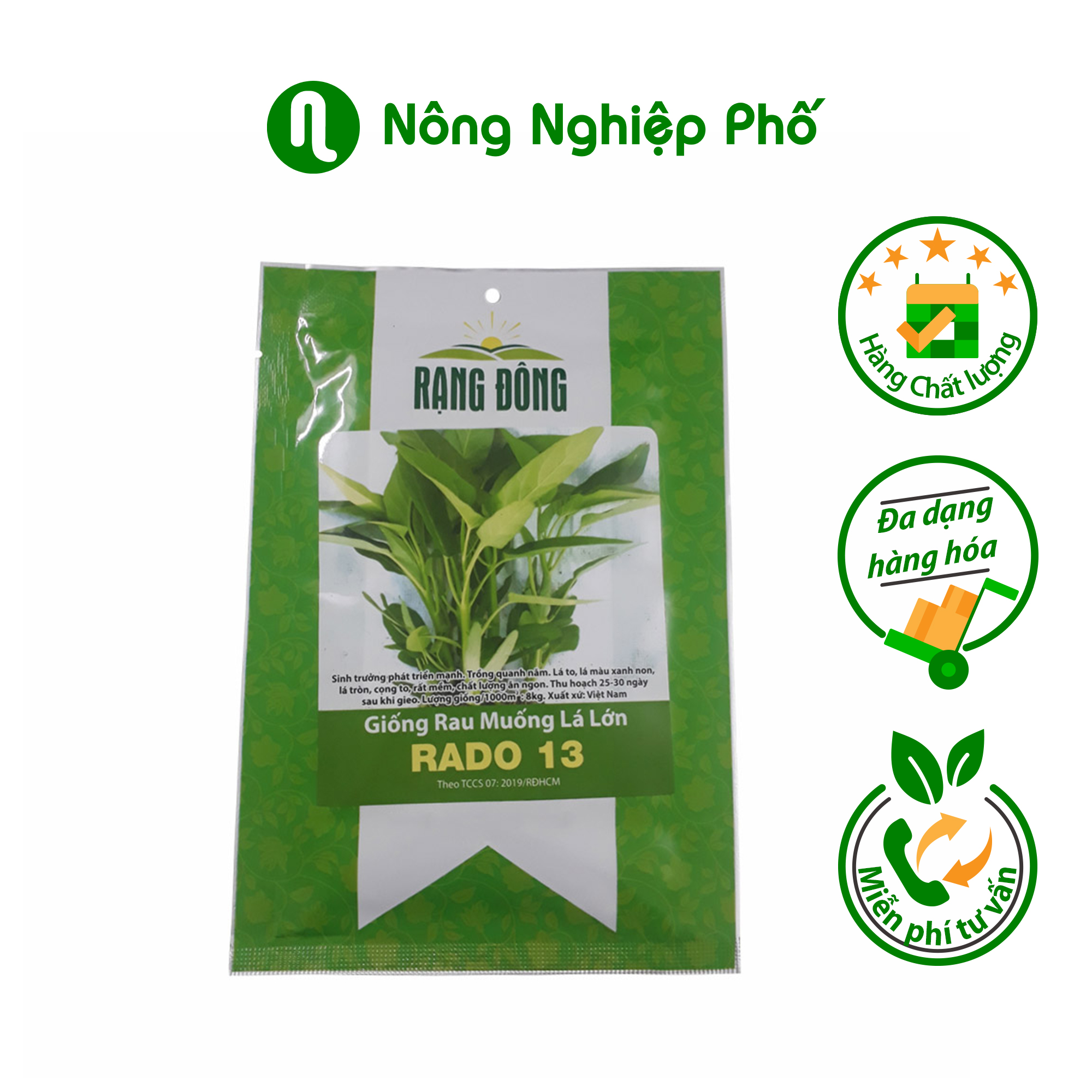 Hạt giống rau muống lá lớn Rạng Đông 50gr