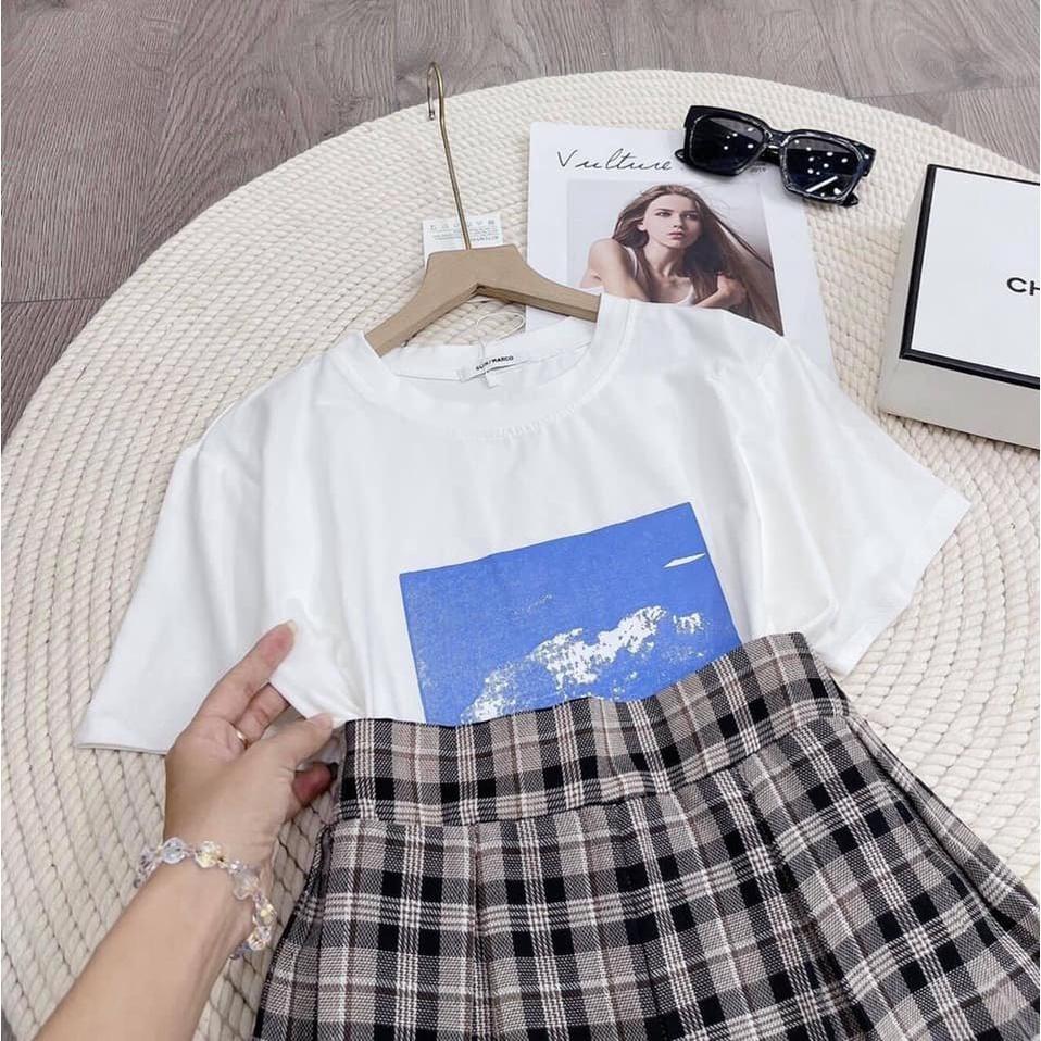 Set nỉ sweater kèm chân váy Nữ -Bộ màu nude basic xinh xắn, dễ thương phong cách hàn quốc Ullzang