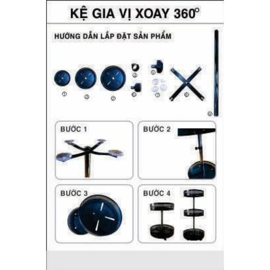 Kệ Gia vị tròn xoay 360° chất liệu inox 304 không gỉ