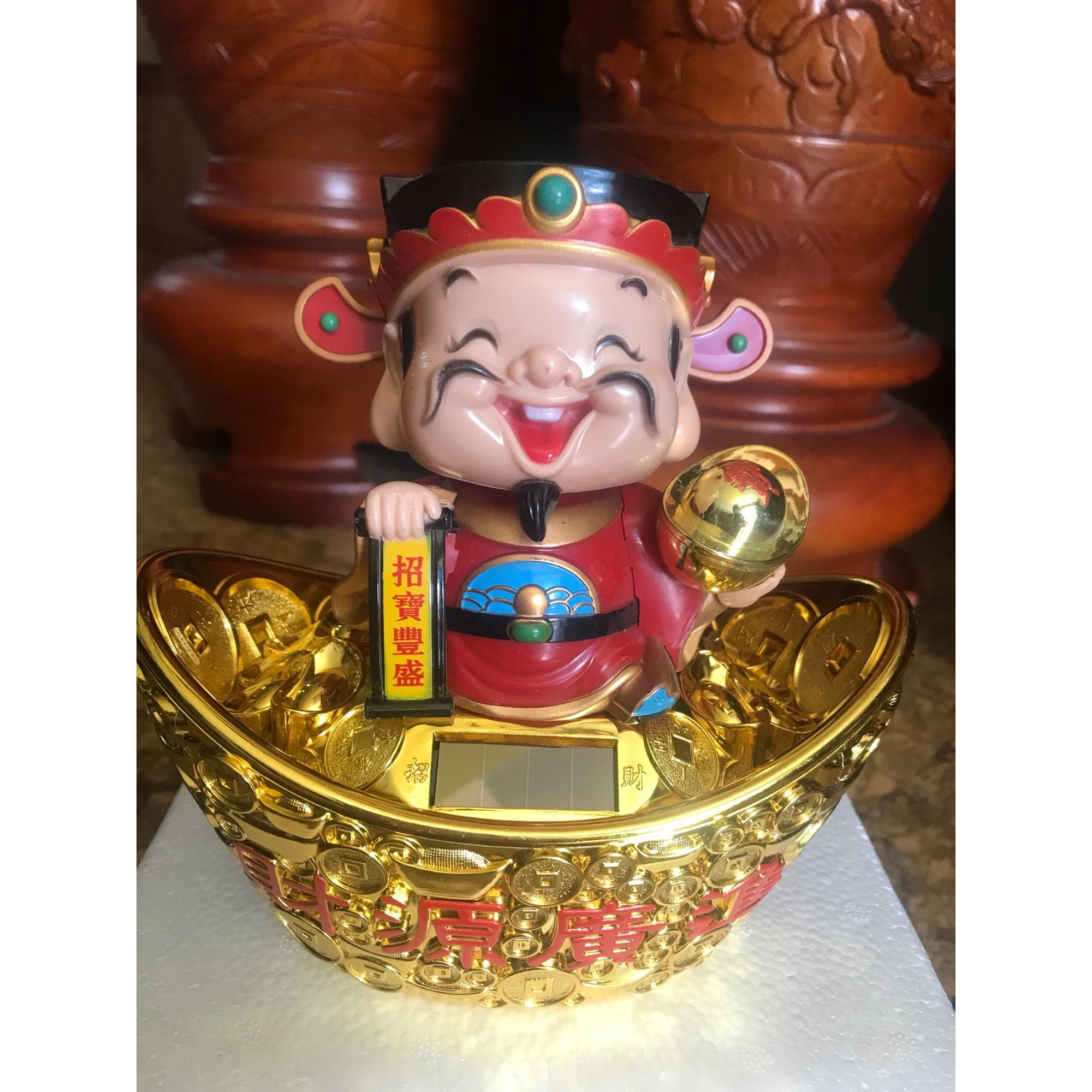TƯỢNG THẦN TÀI THỎI VÀNG NĂNG LƯỢNG SIZE CAO 17cm ngang 16cm Ý NGHĨA THẦN TÀI ĐEM TÀI LỘC SUNG TÚC CẢ NĂM