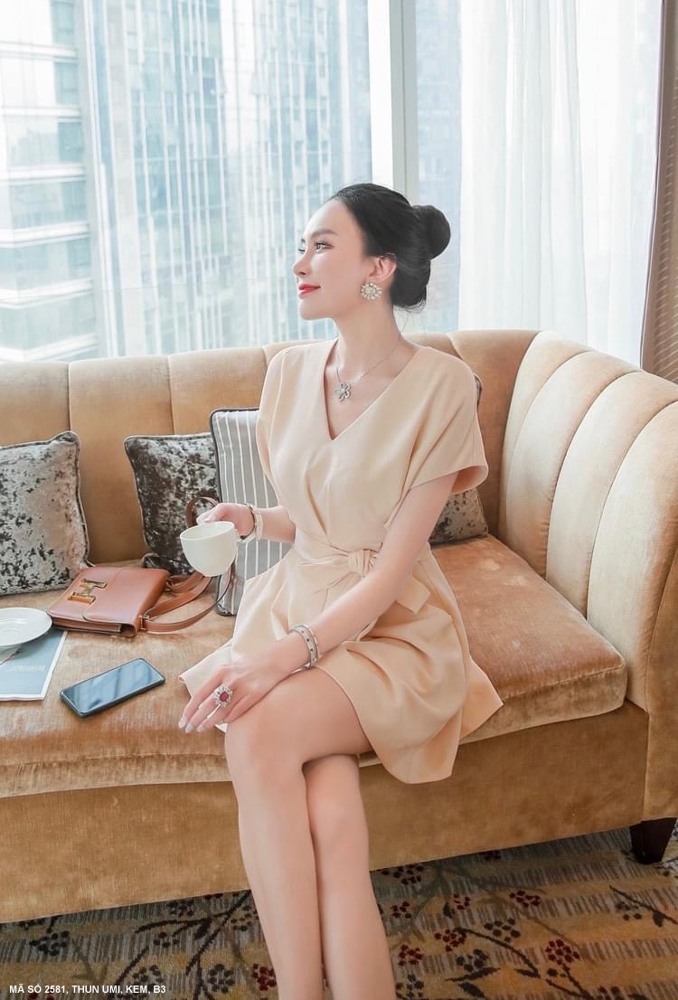 ĐỒ BAY NGẮN CỔ TIM EO THẮT NƠ