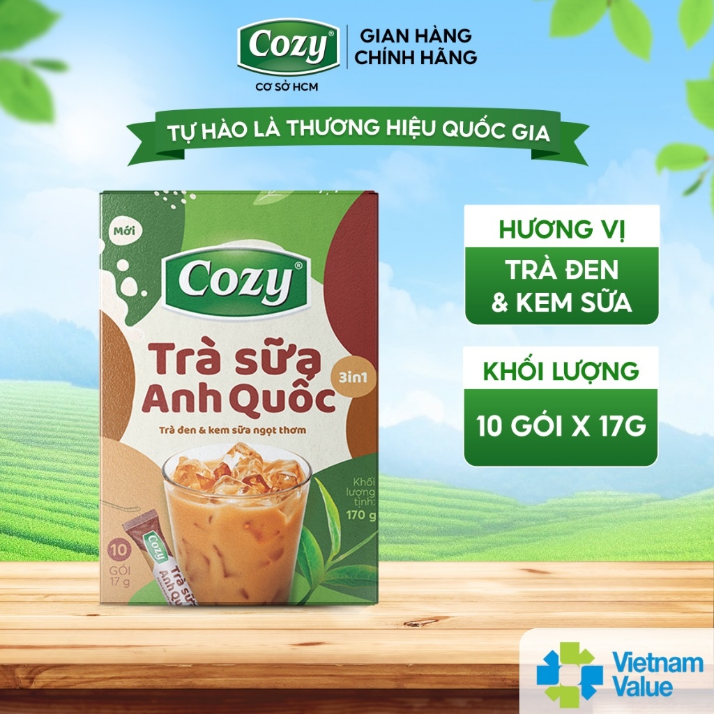 Cozy Trà sữa 3in1 - Anh Quốc 10 gói x 17g Hộp
