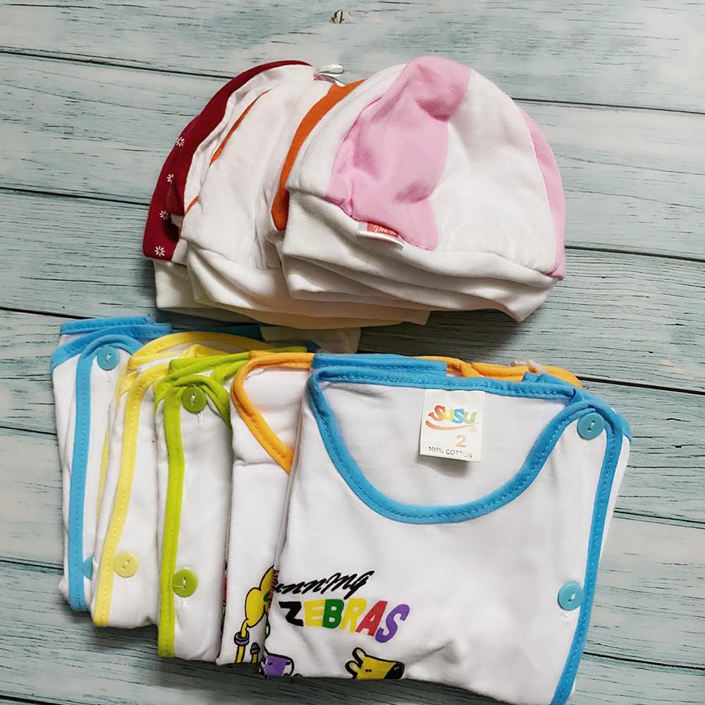 Mũ Che Thóp Trẻ Sơ Sinh Cotton Mềm Bé Trai Bé Gái
