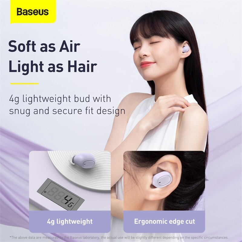 Tai nghe không dây Baseus WM12 TWS Tai nghe Bluetooth 5.1 Tai nghe không dây âm thanh nổi cho iPhone 13 Pro Max Tai nghe chơi game cảm ứng của Samsung Xiaomi-Hàng Chính Hãng