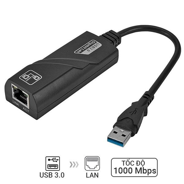 Cáp Chuyển Đổi USB 3.0 To Lan - USB Sang Lan - Cáp chuyển usb 3.0 10/100/1000Mbps