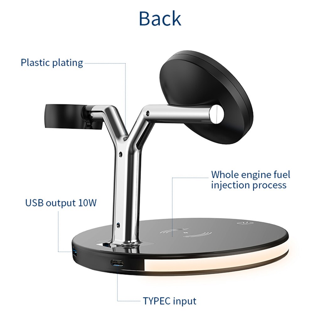 Đế sạc không dây 3 trong 1 kiêm đèn ngủ thông minh Wireless Charging Station