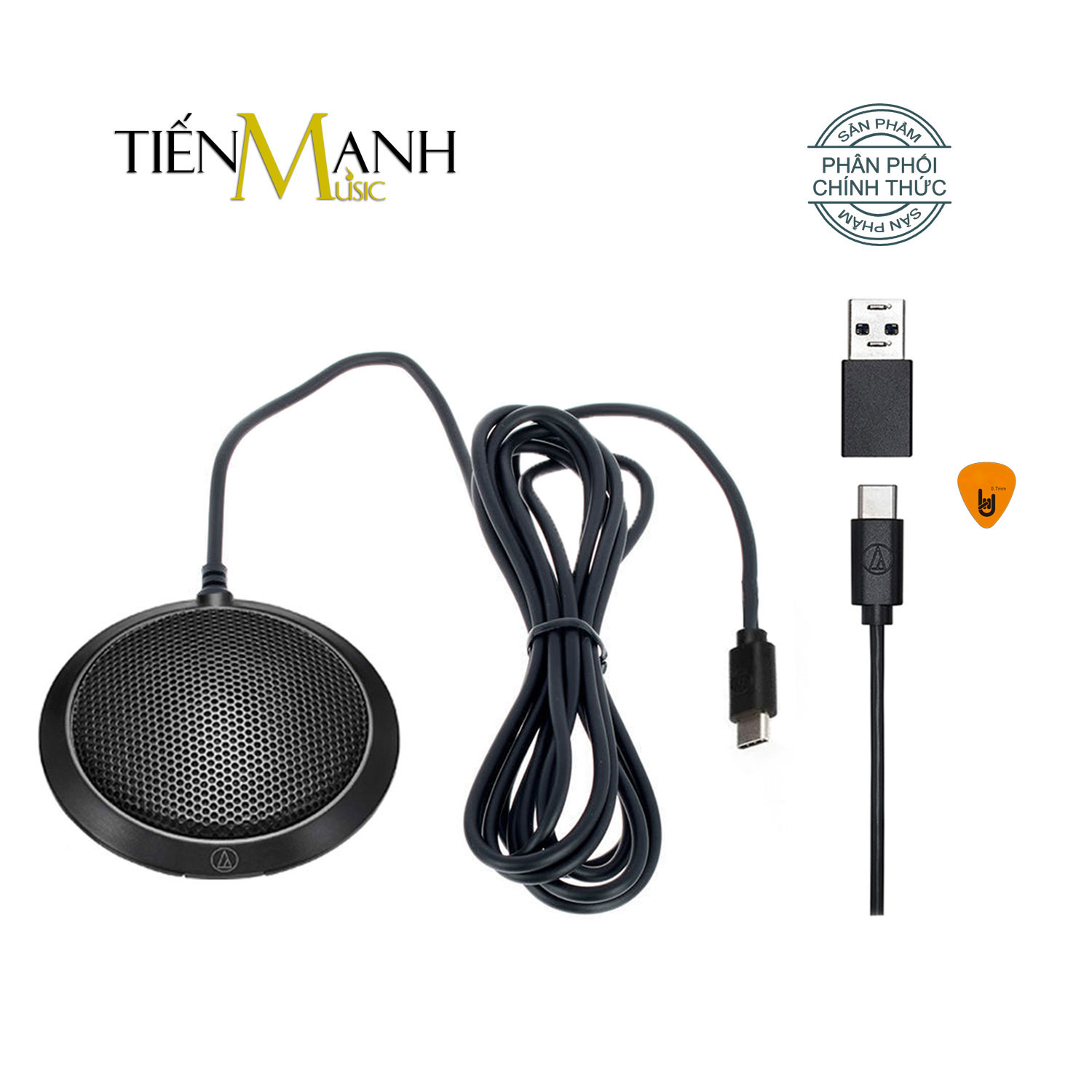 Mic Họp Trực tuyến Online Audio Technica ATR4697 - USB Micro tích hợp sẵn Soundcard, Hướng thu đa hướng Condenser - Kèm Móng Gẩy DreamMaker