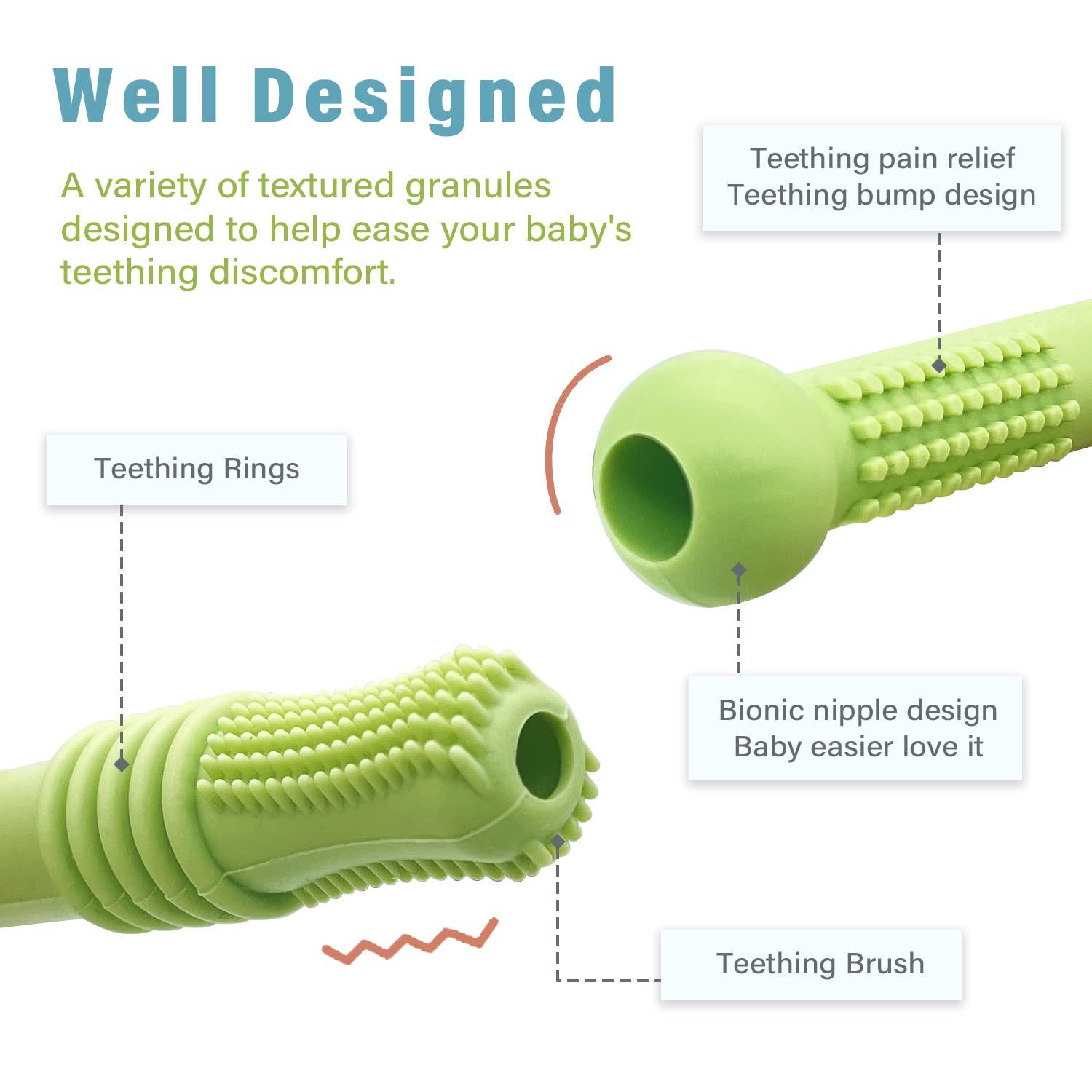 Nhẫn cắn bé, đồ chơi nhai em bé, 6 ống cắn silicon mềm cho răng cho bé 0-12 tháng đồ chơi cảm giác không có BPA cho trẻ nhỏ